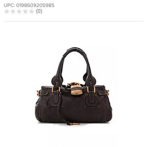 Chloe Paddington Hand Bag Leather Black Gold Authentic - pre owned